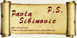 Pavla Sibinović vizit kartica